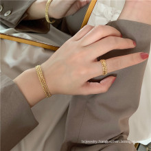 Shangjie OEM joyas 2021 Women Fashion Gold Plated Jewelry Set Hollow Star Jewelry Bangle&Ring Simple Jewelry Set